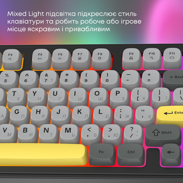 Клавиатура Ajazz AF98 USB UA Black/Grey/Yellow (AF98-BGY) - Фото 6 Клавиатура Ajazz AF98 USB UA Black/Grey/Yellow (AF98-BGY) - изображение 6