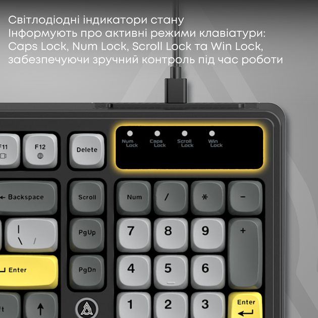 Клавиатура Ajazz AF98 USB UA Black/Grey/Yellow (AF98-BGY) - Фото 7 Клавиатура Ajazz AF98 USB UA Black/Grey/Yellow (AF98-BGY) - изображение 7