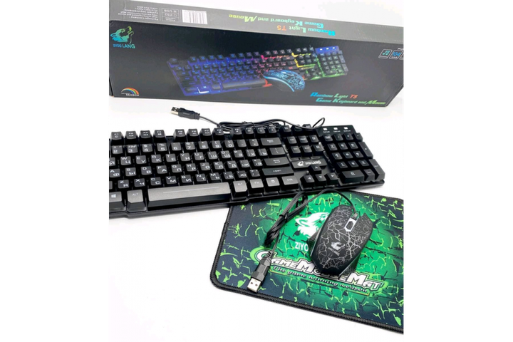 Клавиатура с мышкой и ковриком T5 keyboard combo usb подключение черный цвет - изображение 3