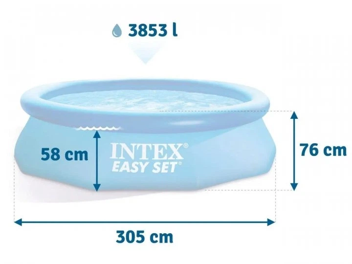 Надувной бассейн Intex 28120 Easy Set Pool Размер 305x76 см Объем 3850 литров - изображение 6