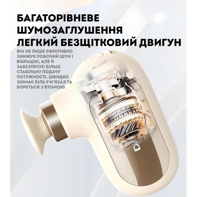 Перкуссионный ручной массажер Darius DRS-8000Q для тела и головы, 4 режима, Type-C, 4 насадки - изображение 6