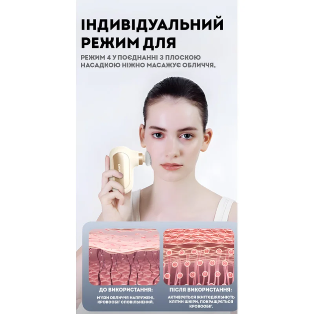 Перкуссионный ручной массажер Darius DRS-8000Q для тела и головы, 4 режима, Type-C, 4 насадки - изображение 8