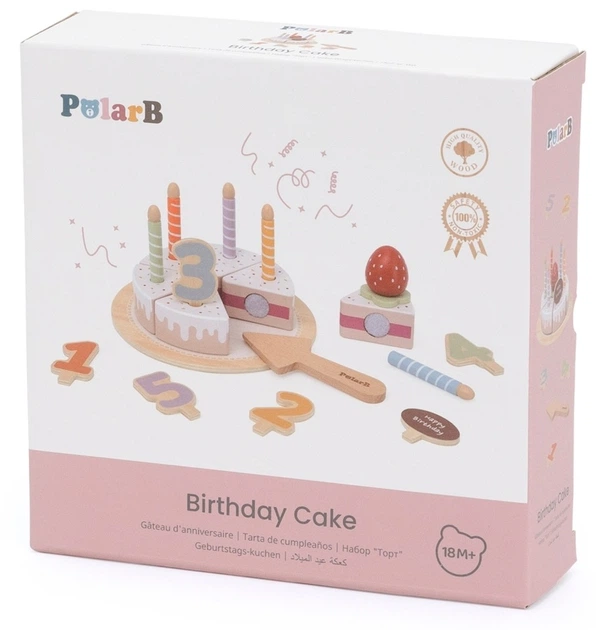 Дерев'яний набір Viga PolarB Іграшковий святковий торт (6971608442865) - зображення 5