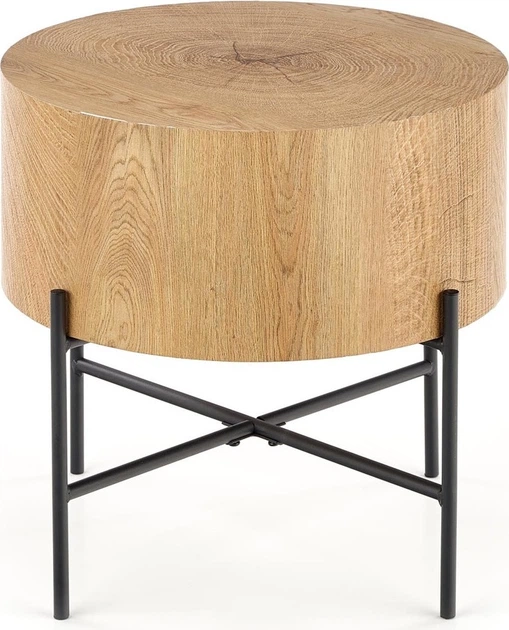 Ława Halmar BROOKLYN-S 45 cm Dąb naturalny/czarny (5905248106949) - obraz 4