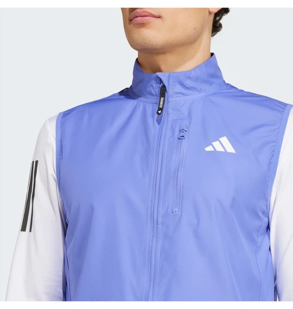 Чоловіча спортивна жилетка Own The Run Light Blue IW0025 безрукавка бігова на замок фіолетового кольору Розмір XS - Фото 6 Чоловіча спортивна жилетка Own The Run Light Blue IW0025 безрукавка бігова на замок фіолетового кольору Розмір XS - изображение 6