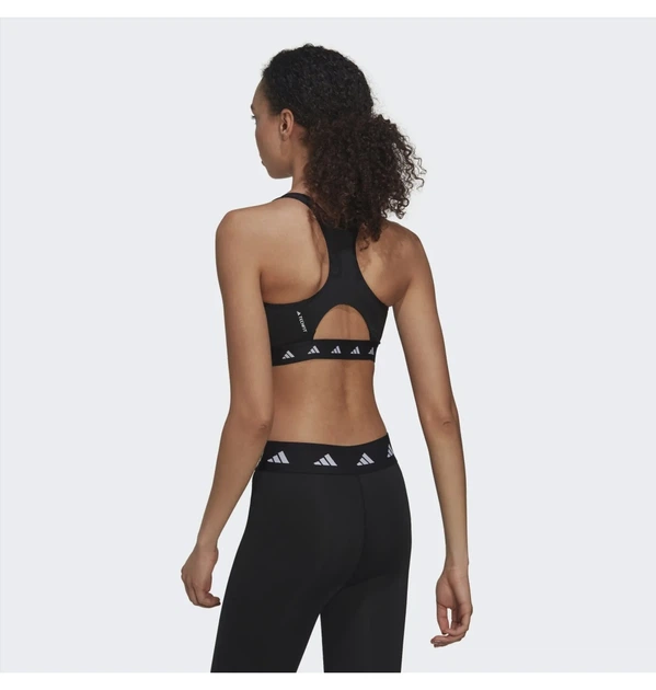 Спортивний жіночий топ Powerreact Training Medium-Support Techfit Bra для фітнесу та занять спортом чорного кольору Розімір XS - зображення 8