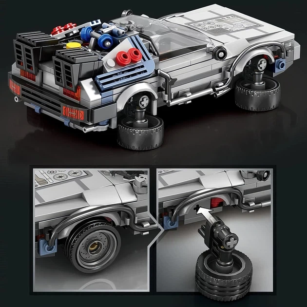 Конструктор Reobrix DeLorean ДеЛориан DMC-12 "Назад в будущее" - 405 деталей, коллекционная модель в подарочной коробке - изображение 4