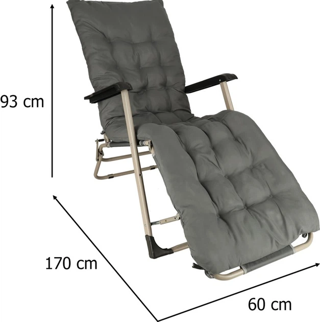 Leżak ogrodowy Kik Szary (KX3149) - obraz 2
