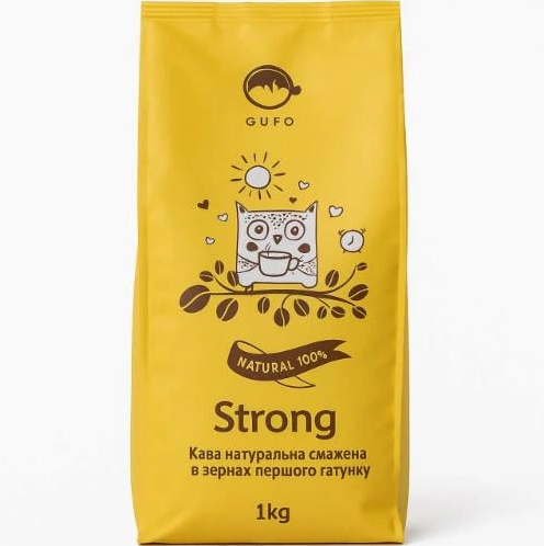 Кофе зерновой Gufo Strong 1кг - Фото 1 Кофе зерновой Gufo Strong 1кг - изображение 1