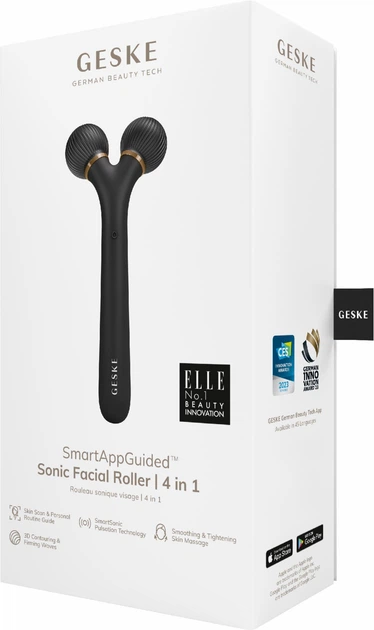 Электронный ультразвуковой ролик для лица GESKE Sonic Facial Roller 4в1 серый - Фото 7 Электронный ультразвуковой ролик для лица GESKE Sonic Facial Roller 4в1 серый - изображение 7