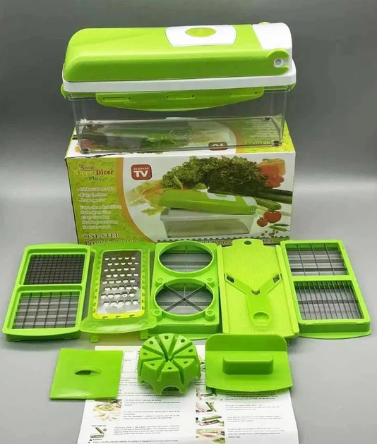 Мультислайсер Nicer Dicer Plus овощерезка механическая терка с насадкой для мелких кубиков - 8828 - изображение 4