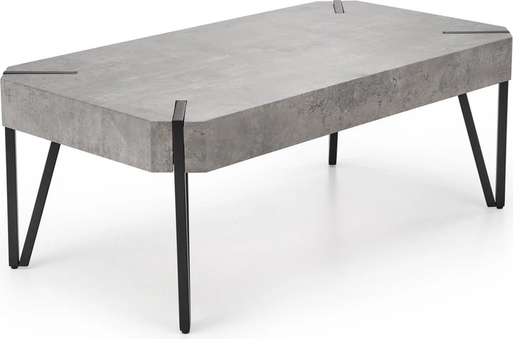 Ława Halmar EMILY 110 cm Beton/Czarny (5905248107274) - obraz 2