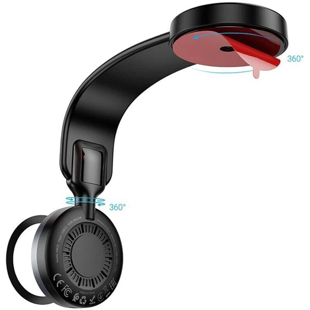 Автотримач Hoco HW29 Magnetic Ring Wireless 15W Чорно-Сірий - зображення 2