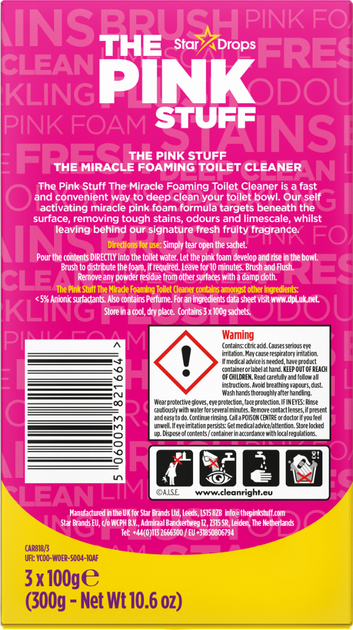 Порошок для чищення унітазу The Pink Stuff 3 x 100 г (5060033821664) - зображення 2
