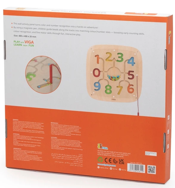Магнітна навчальна дошка для дітей Viga гра з цифрами (6971608448119) - зображення 4