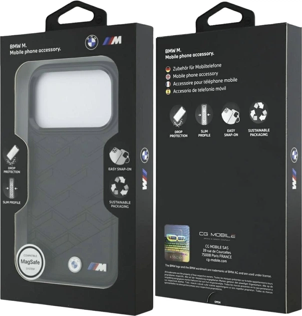 Etui BMW M Shape Logo MagSafe do Apple iPhone 17 Pro Black (BMHMP17L25PCSSPK) - obraz 8