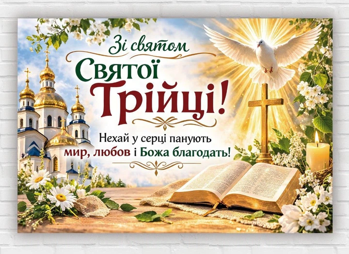 Паперовий плакат "Свято Трійці" 110х75 см - Фото 1 Паперовий плакат "Свято Трійці" 110х75 см - зображення 1