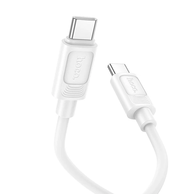 Кабель HOCO C to C Benefit 60W silicone charging data cable X122 |1m, 60W| White - изображение 2