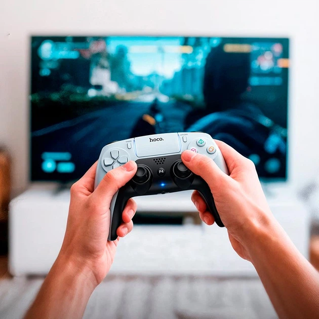 Ігровий контролер HOCO Phoenix PS4/PC Wireless Game Controller GA1 |8h, BT4.2, 3.5mm, Trackpad, RGB| Black - Фото 8 Ігровий контролер HOCO Phoenix PS4/PC Wireless Game Controller GA1 |8h, BT4.2, 3.5mm, Trackpad, RGB| Black - зображення 8
