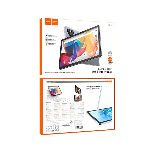 Планшет HOCO HI14 10.95-inch calling tablet PC (Europe Asia and Africa) |4G call, 3+4GB RAM/64GB ROM, 2.4G/5G Wi-Fi| Grey - изображение 9