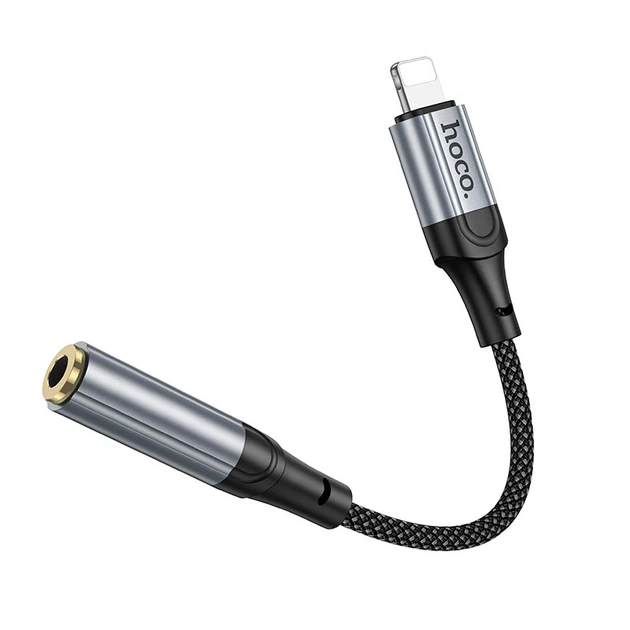 Переходник HOCO Lightning to 3.5mm Fresh digital audio converter LS36A |0.12m, DA| Grey - изображение 3