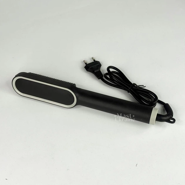 Щітка для випрямлення волосся електрична Hair Straightener 45 Вт, гребінець-випрямляч для вирівнювання та укладання волосся з 6 температурними режимами та LED-індикацією, живлення від мережі Чорний HQT-909-Black - зображення 12