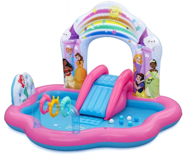 Plac zabaw dmuchany Bestway Disney Księżniczki ze zjeżdżalnią 2.21 x 1.93 x 1.40 m (6941607368558) - obraz 1
