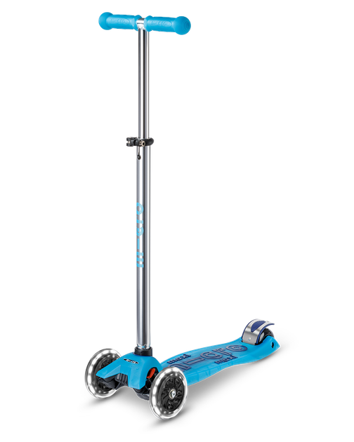Детский самокат Micro Maxi Deluxe Glow LED Синий хрусталь (mx117) - изображение 2