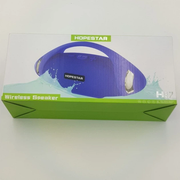 Портативна колонка Hopestar H37 Sound System Original BLUE, Bluetooth 2×5 Вт, FM, TF, USB, Power Bank 1500 mAh, TWS, вологозахист - Фото 6 Портативна колонка Hopestar H37 Sound System Original BLUE, Bluetooth 2×5 Вт, FM, TF, USB, Power Bank 1500 mAh, TWS, вологозахист - изображение 6