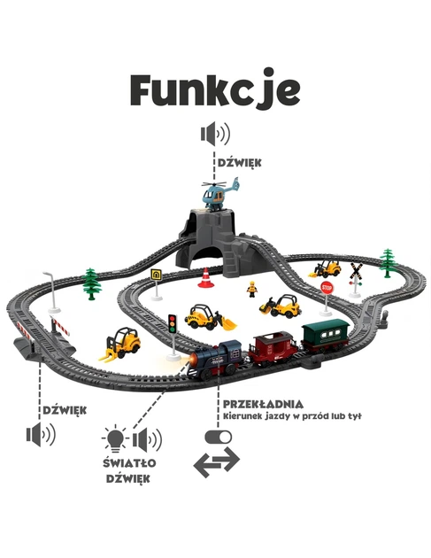 Kolejka elektryczna Woopie Retro Ciuchcia Lokomotywa 76 elementów (5906280657468) - obraz 5