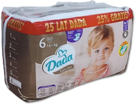 Підгузки Dada Extra Care розмір 6 16+ кг 94 шт. - Фото 1 Підгузки Dada Extra Care розмір 6 16+ кг 94 шт. - изображение 1