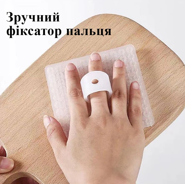 Щітка для чищення овочів, механічна із силікону з тримачем на палець, Білий - изображение 4