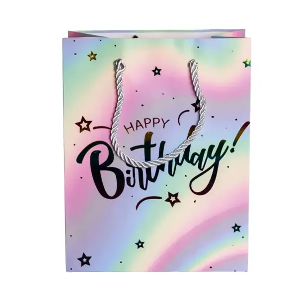Набір пдарункових пакетів Happy Birthday крафтових 26×10×31.5 см 12 штук HP-10359-16 - Фото 1 Набір пдарункових пакетів Happy Birthday крафтових 26×10×31.5 см 12 штук HP-10359-16 - зображення 1