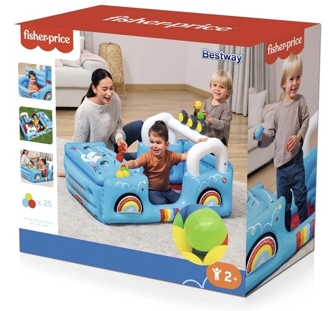 Ігровий центр Bestway Fisher-Price Надувний автомобіль з м'ячиками 117 x 76 x 61 см (6941607393116) - зображення 3