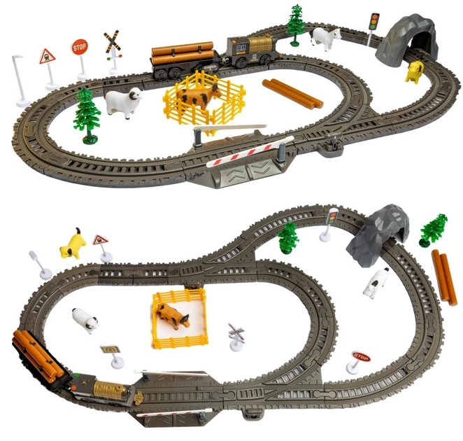 Kolejka elektryczna Woopie Lokomotywa Retro Farma 66 elementów (5906280657345) - obraz 2