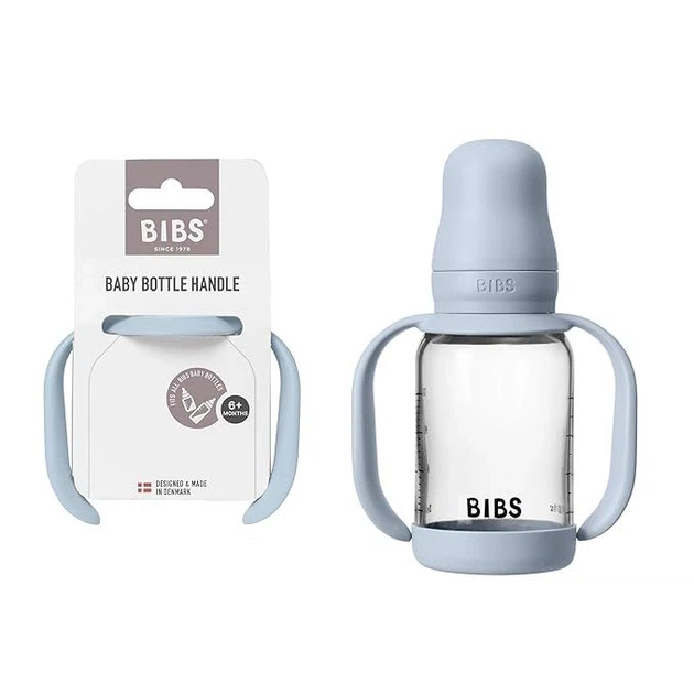 Набір скляна дитяча пляшечка BIBS Baby Glass Bottle Baby Blue та ручки для тримання 120 ml - Фото 5 Набір скляна дитяча пляшечка BIBS Baby Glass Bottle Baby Blue та ручки для тримання 120 ml - зображення 5