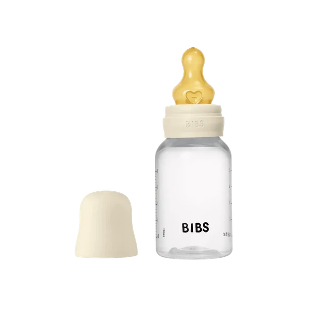 Дитяча пластикова пляшечка BIBS Baby Bottle Round Latex Ivory, 150 ml - изображение 2