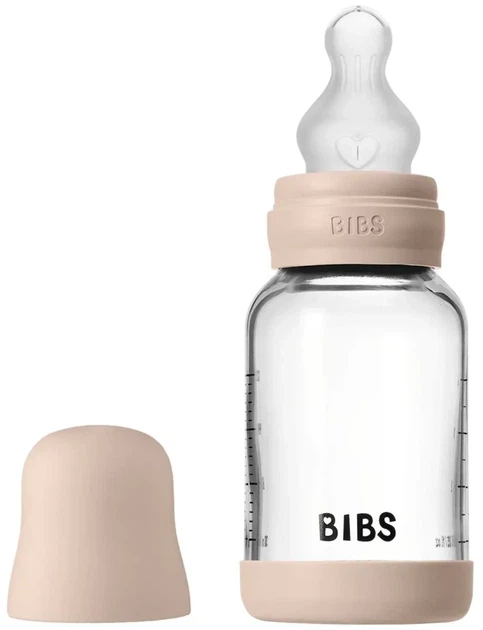 Скляна BIBS Baby Glass Bottle дитяча пляшечка з силіконовою соскою - 120 ml - Blush - изображение 4