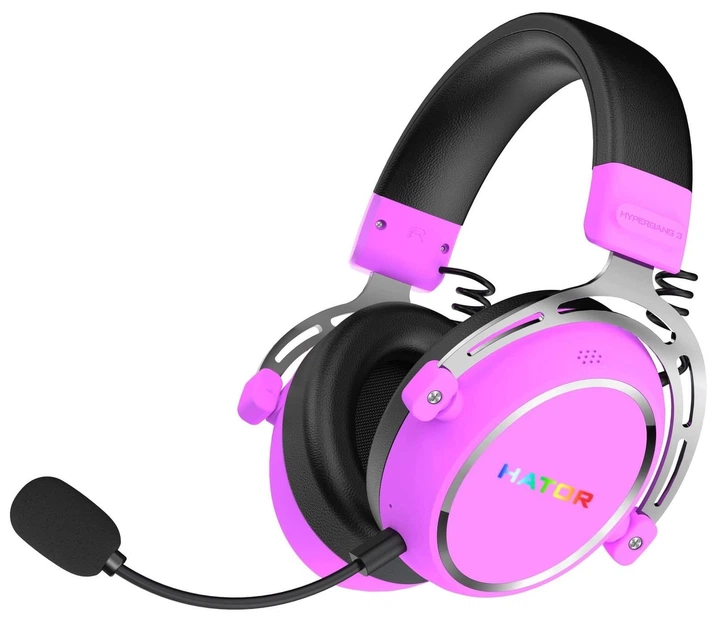 Игровая гарнитура HATOR Hypergang 3 Hi-Res Wireless Cyber Violet (ESH52) - Фото 5 Игровая гарнитура HATOR Hypergang 3 Hi-Res Wireless Cyber Violet (ESH52) - изображение 5