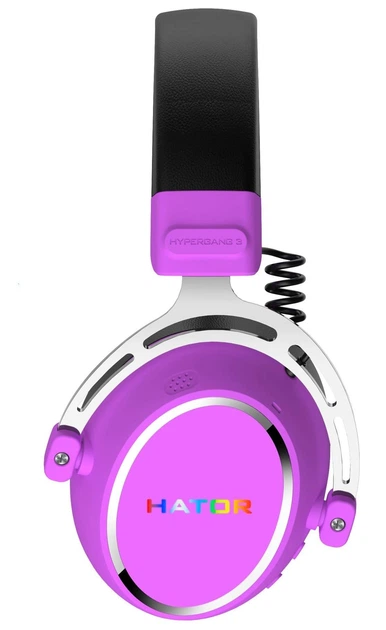 Игровая гарнитура HATOR Hypergang 3 Hi-Res Wireless Cyber Violet (ESH52) - Фото 7 Игровая гарнитура HATOR Hypergang 3 Hi-Res Wireless Cyber Violet (ESH52) - изображение 7