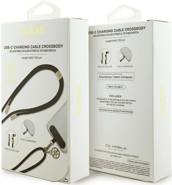 Кабель Guess CBDY 4G Charm USB-C/USB-C 1.5 m Black (3666339543624) - зображення 4