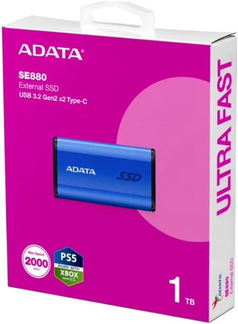 SSD диск ADATA Elite SE880 1TB USB 3.2 Gen2x2 Type-C 3D NAND (QLC) Blue (AELI-SE880-1TCBU) - зображення 6
