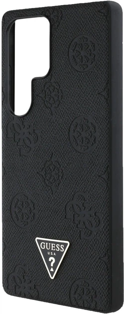 Панель Guess Grained Hot Stamp Peony Pattern Triangle Logo MagSafe для Samsung Galaxy S25 Ultra Black (3666339449230) - зображення 2