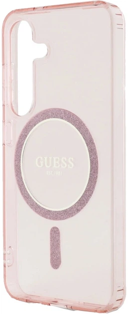 Панель Guess Glitter Circle Classic Logo MagSafe для Samsung Galaxy S25 Pink (3666339449773) - зображення 2