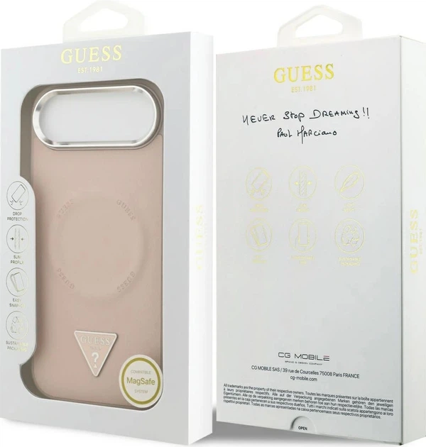 Etui Guess Triangle Logo MagSafe do Apple iPhone Air Różowe (3666339515362) - obraz 4