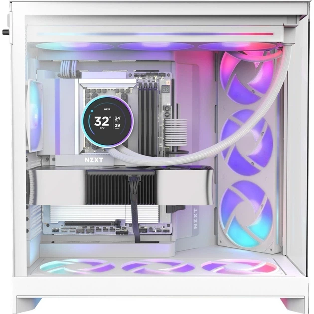 Корпус для ПК NZXT H9 Flow RGB Dual-Chamber White (CM-H92FW-R1) - Фото 4 Корпус для ПК NZXT H9 Flow RGB Dual-Chamber White (CM-H92FW-R1) - зображення 4
