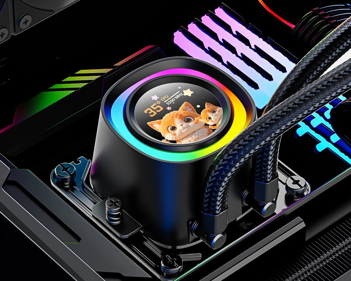 Система водяного охлаждения с ARGB-подсветкой ID-Cooling FX240 LCD Black - изображение 10