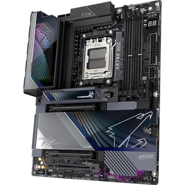 Материнская плата GIGABYTE AORUS X870E Master X3D ATX sAM5 AMD X870E 4xDDR5 5xM.2 2xSATA HDMI 2xUSB4 10 GbE Black - изображение 3