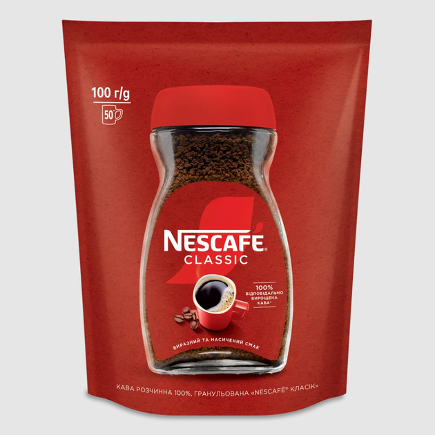 Кофе растворимый Nescafe Classic 100г - Фото 1 Кофе растворимый Nescafe Classic 100г - изображение 1