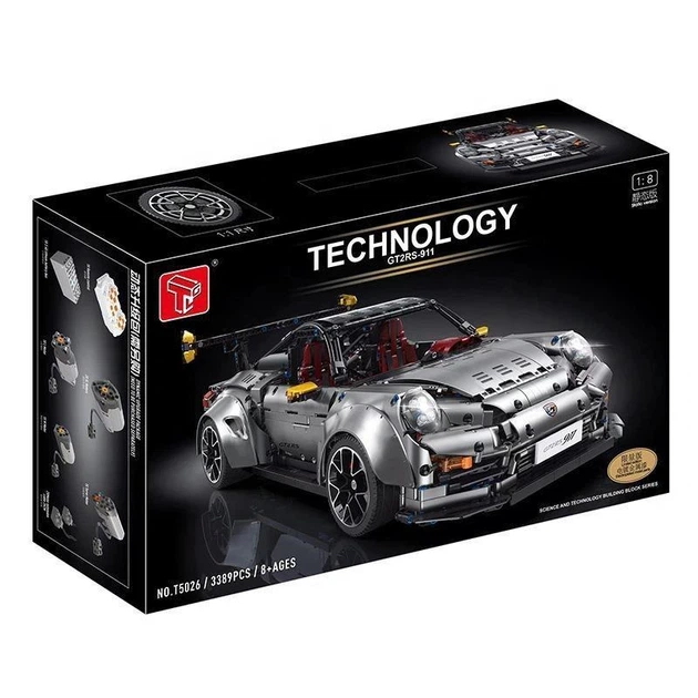 Конструктор Porsche 911 GT2 RS Silver 1:8 з моторами на радіокеруванні 3389 деталей T5026A Сіра - зображення 5